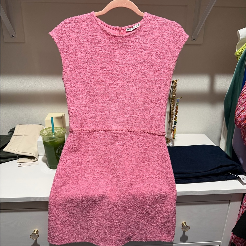 Zara Pink Textured Mini Dress